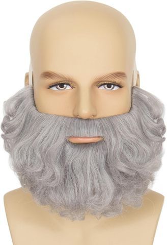 Men's Classic Halloween Costume Synthetic Curly Red Bea view 6