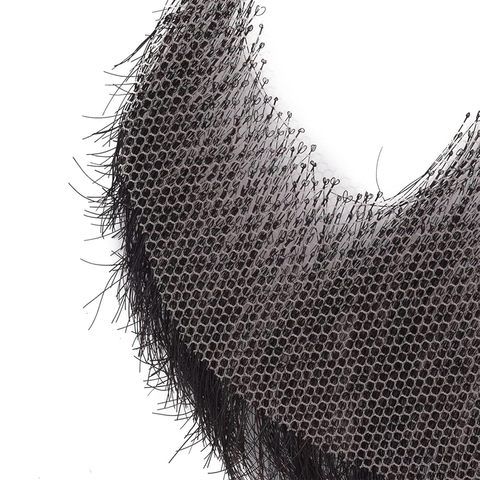 Premium Human Hair False Beard & Mustache Set - Full Han view 5