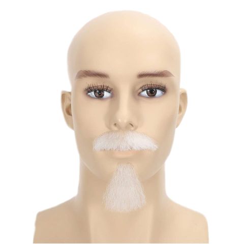 Fake Mustache Beard Natural Looking Human Hair Handmade Invi view 8