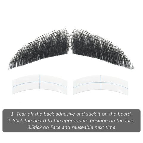 Fake Mustache Straight Mustache Human Hair Straight Beard In view 4