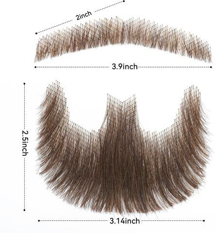 Beard Mustache Costume Facial Hair for Men for Disguise Cosp view 3
