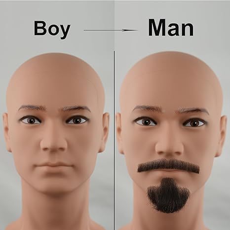 Black Human Hair Beard for Men Human Hair False Mustache Lac view 5