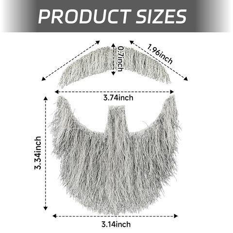 Human Hair Goatee Beard Mustache Hand-Tied Lace Realistic Fa view 2
