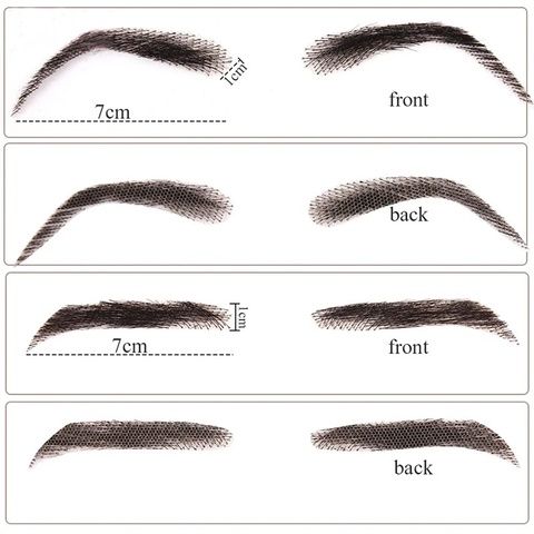 100% Human Hair Stick-on Eyebrows Invisible Lace Base Hand-T view 3