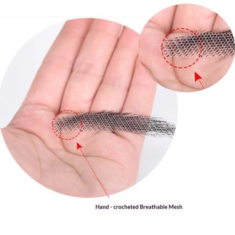100% Human Hair Stick-on Eyebrows Invisible Lace Base Hand-T view 4